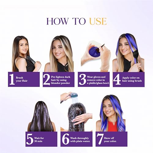Image of Cosglam Semi Permanent Hair Color for Women & Men - Model #61 Purple Blue (120 g) | Vegan Hair Dye with Conditioner | No Ammonia, No Peroxide, Non-Oxidative | Glossy Finish