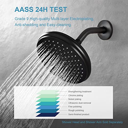 Offo Shower Arm With Flange 6 Inches Oil Rubbed Bronze Wall Mount Replacement Angle Shower Head Arm Wall-Mounted For Fixed Shower Head & Handheld Showerhead #TOP3