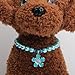 XKSRWE Dog Cat Pearls Collar Necklace with Rhinestones Flower Charm Pendant Pet Puppy Jewelry Accessory (Blue, Small)