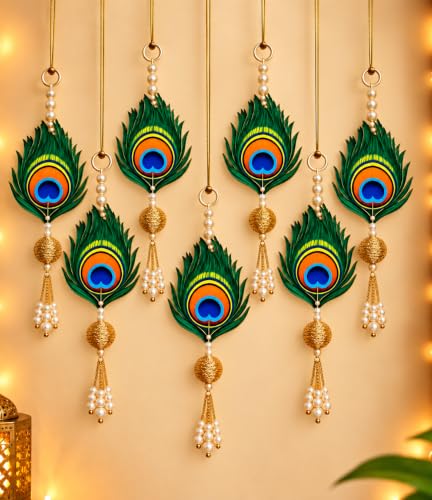 Image of Toran Bandarwal Wall Hanging for Main Door Entrance Pack of 6, Diwali Decoration Pooja Room Mandir Navratri, Decorative Wall Hangings Wedding Festive Home Decor Items