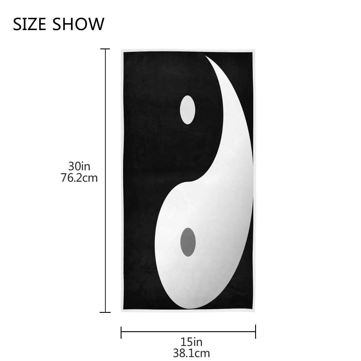 Yin Yang - Toalla de algodón para dedos (30 x 15 pulgadas, absorbente y suave, para baño en polvo, habitación y regalo de inauguración de la casa