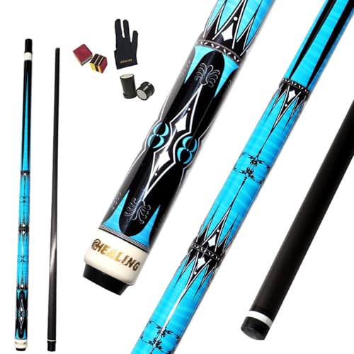 Jofarstep Carbon Fiber Billiard Cue, Playing Cue with 11.8mm Head, 100% Carbon Fiber Shaft, 1/2 Professional Billiard Cue, 58’ with 8-Tooth Connector for Billiard Enthusiasts