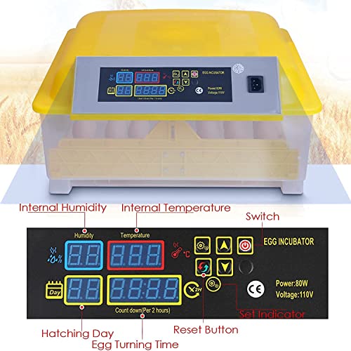 Oppikle 40 Eier Intelligentes digitales Brutmaschine Brutkasten mit LED Temperaturanzeige und Feuchtigkeitsregulierung,Inkubator Vollautomatische Brutmaschine – Bild 5