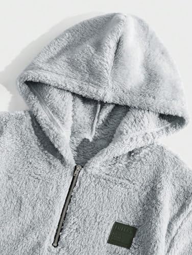 Image of TAGAS Unisex Fleece Hoodie - Ultra Soft Sherpa Pullover with Half-Zip & Kangaroo Pocket Sweatshirt Hoodie