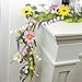 Yawwind Farmhouse Spring Garland 6 FT Vintage Spring Flower Garlands Summer Floral Garland Wildflower Garlands with Daisy for Table Centerpiece Door Frame Mantel Stairs Railing Decoration