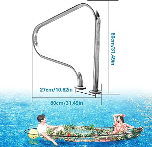 Scaletta per piscina in acciaio inox resistente, design antiscivolo per ingresso e uscita sicuri, ideale per piscine e vasche idromassaggio