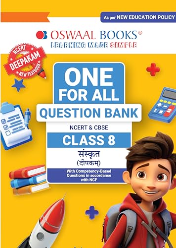 Image of Oswaal CBSE Class-8 One for All Sanskrit (Deepakam) For 2026-27 Exam | As Per NCERT & CBSE Syllabus | Chapter-Wise Question Bank, Revision Notes, Grammar & Competency Based Questions