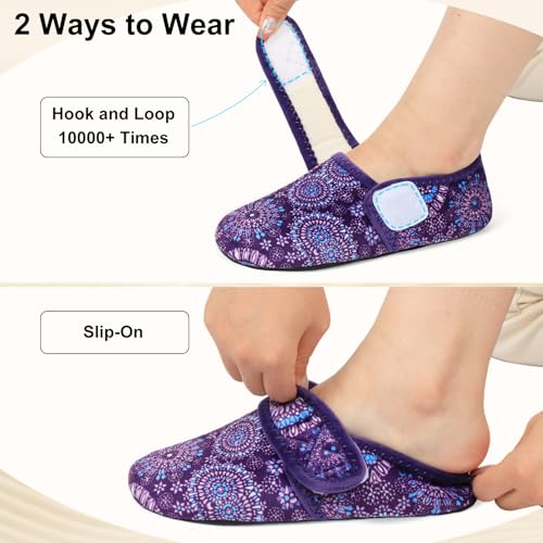 JOINFREE House Slippers for Women Men Cozy Slip On Bedroom Shoes Wide Barefoot Slipper Socks for Indoor Home Travel Office Yoga3
