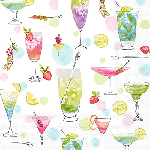 IHR Ideal Home Range - Paper Napkins COCKTAILS FOR HER 20-Count 3-Ply Cocktail Napkins 5 x 5 inches