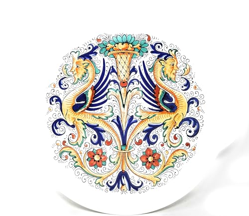 Nova Deruta Raffaellesco Dragons, Ceramic Serving Dish Platter, Made in Italy, Italian Handcrafted Earthenware Sur La Table, Deruta Region Artwork, 14.5 Nova Deruta Raffaellesco Dragons, Ceramic Serving Dish Platter, Made in Italy, Italian Handcrafted Earthenware Sur La Table, Deruta Region Artwork, 14.5