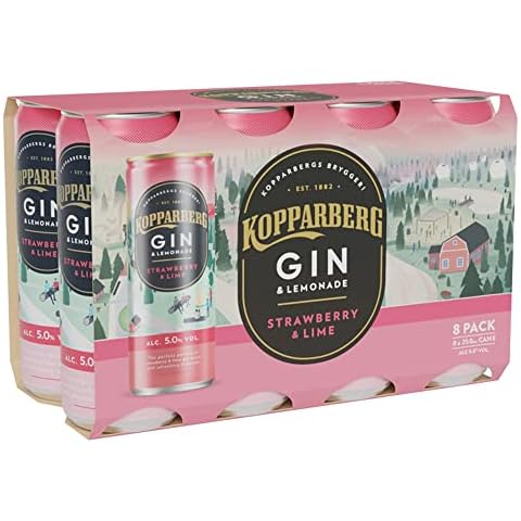 Kopparberg Strawberry & Lime Gin & Lemonade 8 x 250ml party drink cans Cover