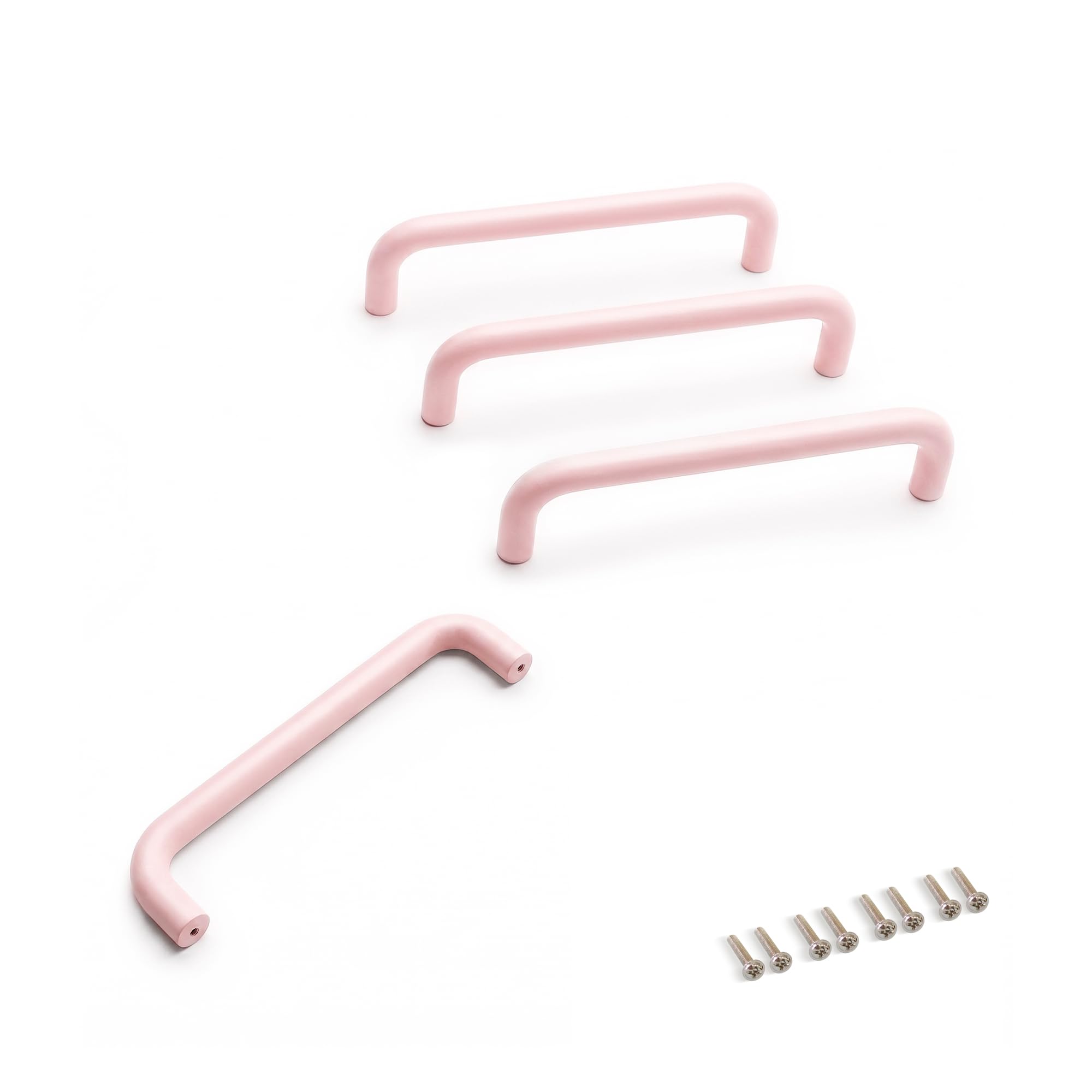 4 Pack Pink Aluminium Handles 128mm for Dresser Drawer Gentle Nursery Style