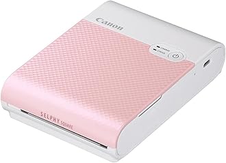 Canon SELPHY SQUARE QX10 Portable Wi-Fi Photo Printer, Creative Features - for Scrapbooking, Photo Albums, Pink