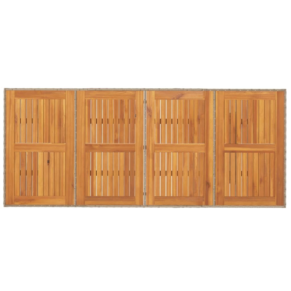 Tavolo da Giardino in Legno di Acacia e Polyrattan 190x80 cm | Ampio tavolo da pranzo per esterni, ideale per arredare il patio, il balcone o il terrazzo durante i pranzi in famiglia.
