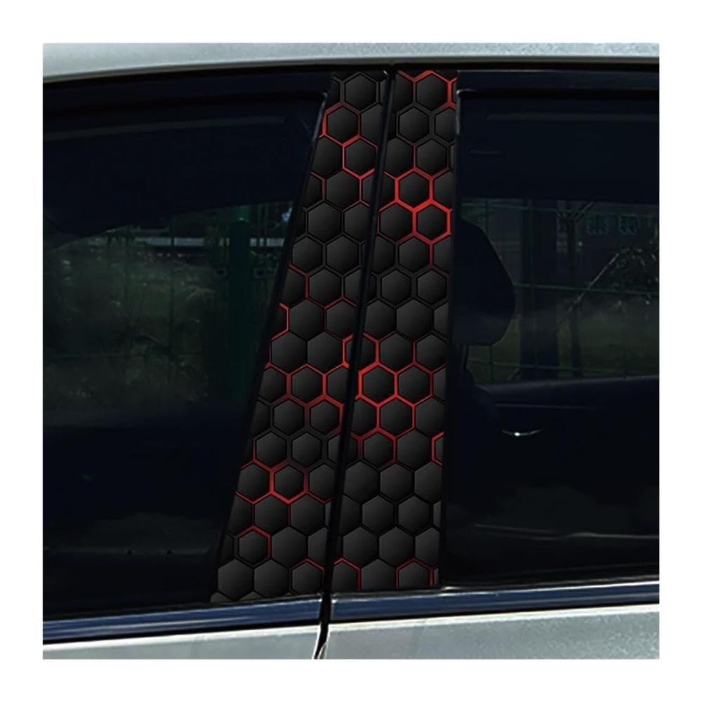 Decorative Items 2pcs Simple Pure Colour Car Center Pillar Sticker Auto B Pillar Protective Film Sticker(C)