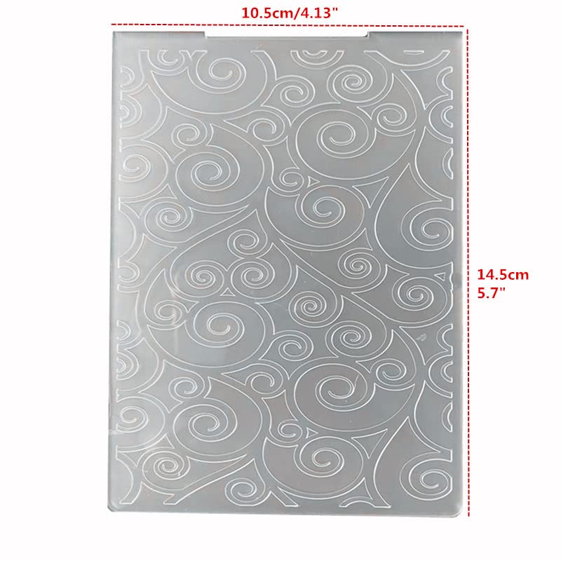 Arbuya Swirls Lace Background Plastic Embossing Folders for Card Making Flourish Swirls Embossing Folders for Scrapbooking Paper Crafting Decoration-AFD035