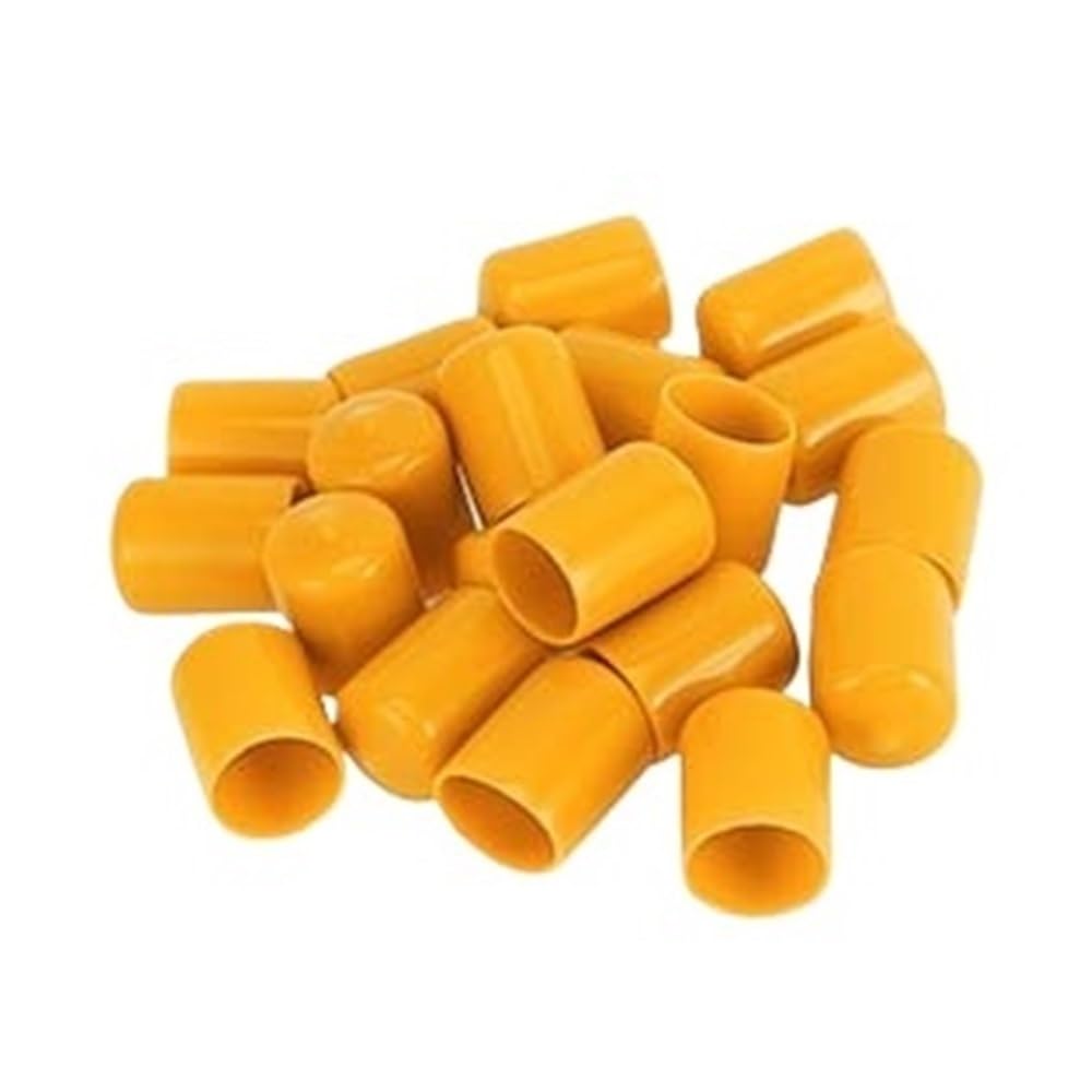 LOCKLGFMCZ 21mm Vehicle Wheel Lug Nut Bolt Covers 20pcs Universal Caps Anti-Rust PVC Protective Exterior Decoration(Yellow)