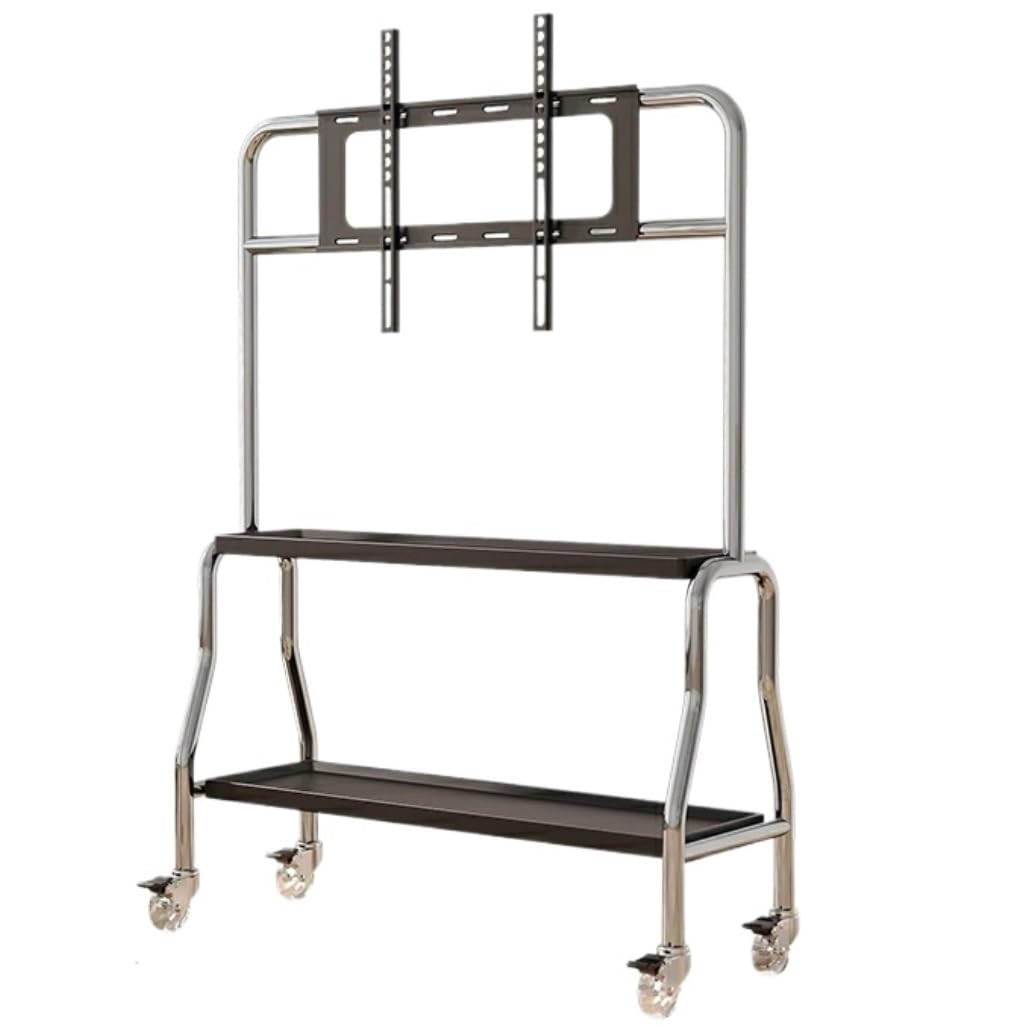 OLSKFUH Tv Stand Television Stands Tv Floor Stand With Storage Shelf Rolling Mobile Tv Cart With Wheels For 43 To 75 Inch Lcd Led Screen Tvs Tv Stands For Living Room,B-With 2 shelf