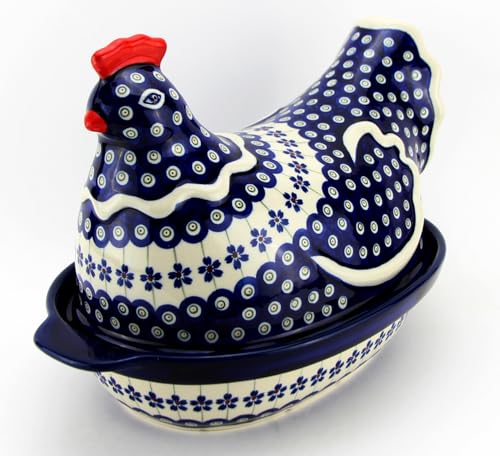 Polish Pottery Market Hen Shaped Covered Baker, Handcrafted by Zaklady Boleslawiec - 11