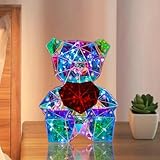 Prismatic Iridescent Bear LED Night Light for Kids, Colorful Glow 3D Light DIY Crafts for Teens, Christmas Gifts for Girls Room Decor