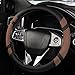 BOKIN Steering Wheel Cover Microfiber Leather and Viscose, Breathable, Anti-Slip, Odorless, Warm in Winter and Cool in Summer, Universal 15 Inches (Brown)