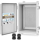 TICONN Waterproof Electrical Junction Box IP67 ABS Plastic Enclosure with Hinged Cover with Mounting...