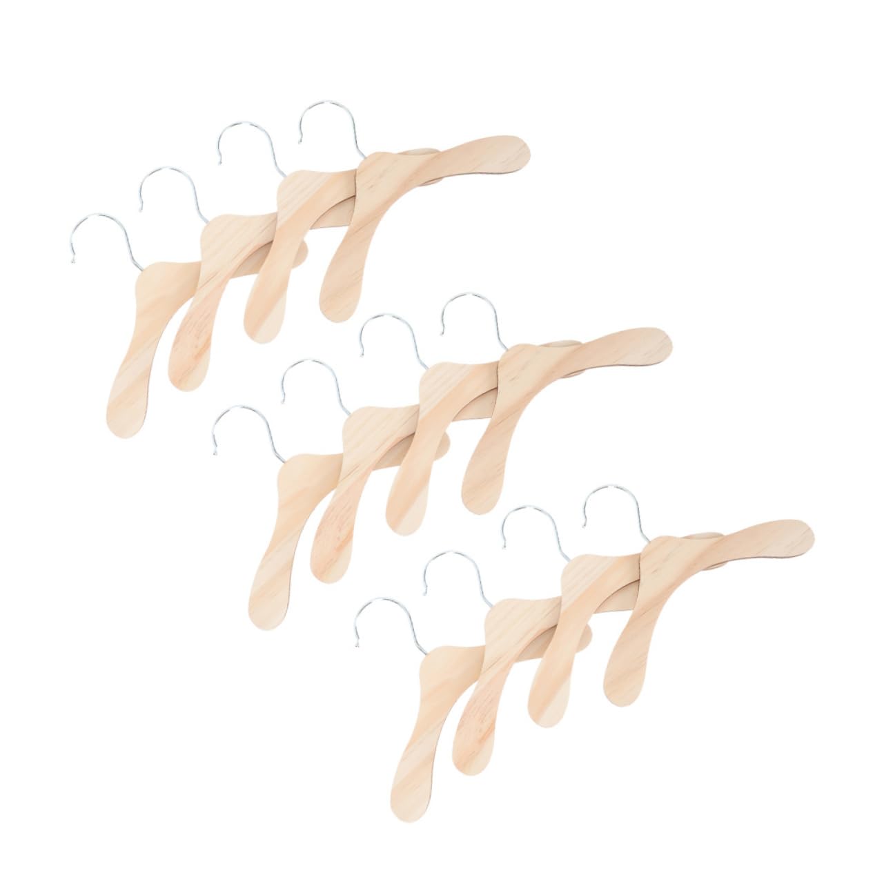 Luxshiny 12pcs Doll Hanger Doll House Ornament Toy Storage Shelf Doll Dress Coat Holder Laundry Hanger Fairy House Hanger Hangers for Clothes Tiny Clothes Hanger Garment Rack Wooden