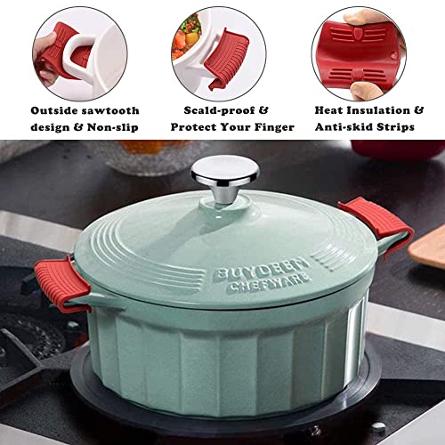 2 Pairs Of Silicone Assist Handle Holder,Cast Iron Pan Skillet Handle Covers Soup Pots Pot Handle Holders ,Handle Protectors Non-Slip Pot Holder Sleeve,Frying Pan Casserole Oven Tray Cookware #TOP4