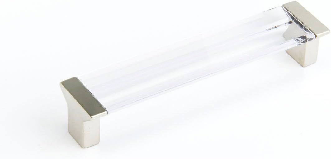 Schaub Positano Collection 5 in. (128mm) Acrylic Pull, Satin Nickel/Clear - 316-15 CL