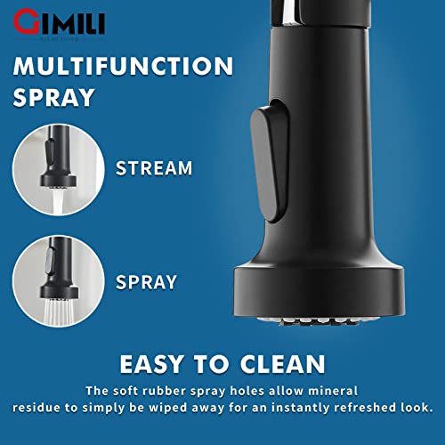 Gimili Black And Nickel Touchless Kitchen Faucet With Pull Down Sprayer Motion Sensor Smart Activated Hands Free Single Handle Spring Kitchen Sink Faucet, Matte Black And Brushed Nickel #TOP4