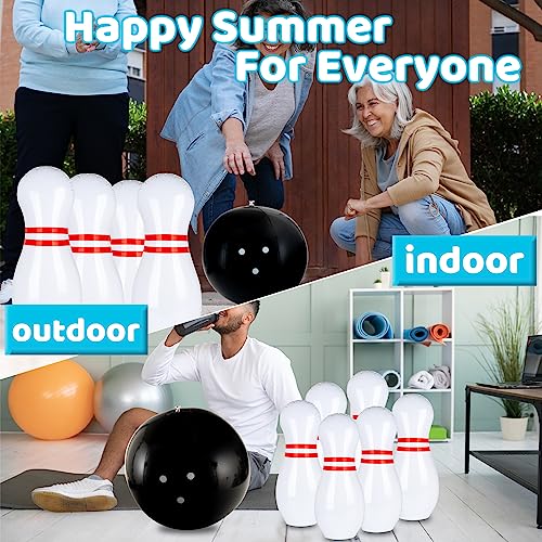 Zloveleexr Kids Bowling Set, Giant Inflatable Bowling Balls & Pins for Outdoor and Indoor Games Fit Christmas Birthday Party Lawn Yard Games, Kids Education Motor Skills Toys - Thumbnail 2
