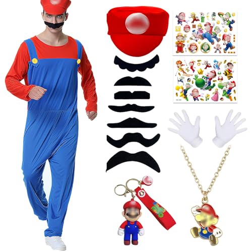 Ainvliya Disfarce de Mari adulto, disfarce com Body, gorro, porta-chaves e luvas, carnaval Halloween cosplay decoração para adulto (vermelho S)