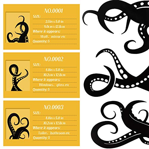 15 Pieces Kraken Octopus Toilet Tentacles Wall Decals Decor Sticker Octopus Toilet Home Decal Black Sea Creature Wall Art Sticker Tentacles Bathroom Kraken Decal For Toilet Seat #TOP5
