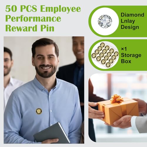 Image of Ferreve 50 /20 Pcs Year of Service Pins Employee Excellence Award Lapel Pin Performance Recognition Reward Anniversary