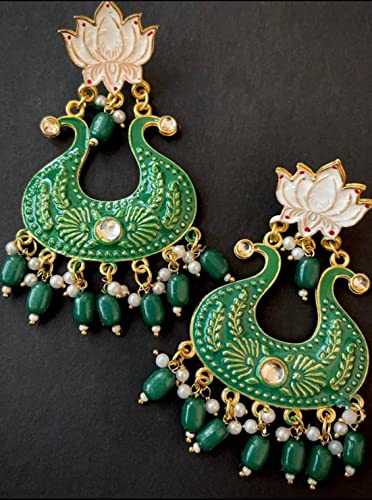 Image of Nilu's Collection Handmade Antique Designer Floral Jhumka for Women & Girls | Made of Brass | Any occasion, festival, function