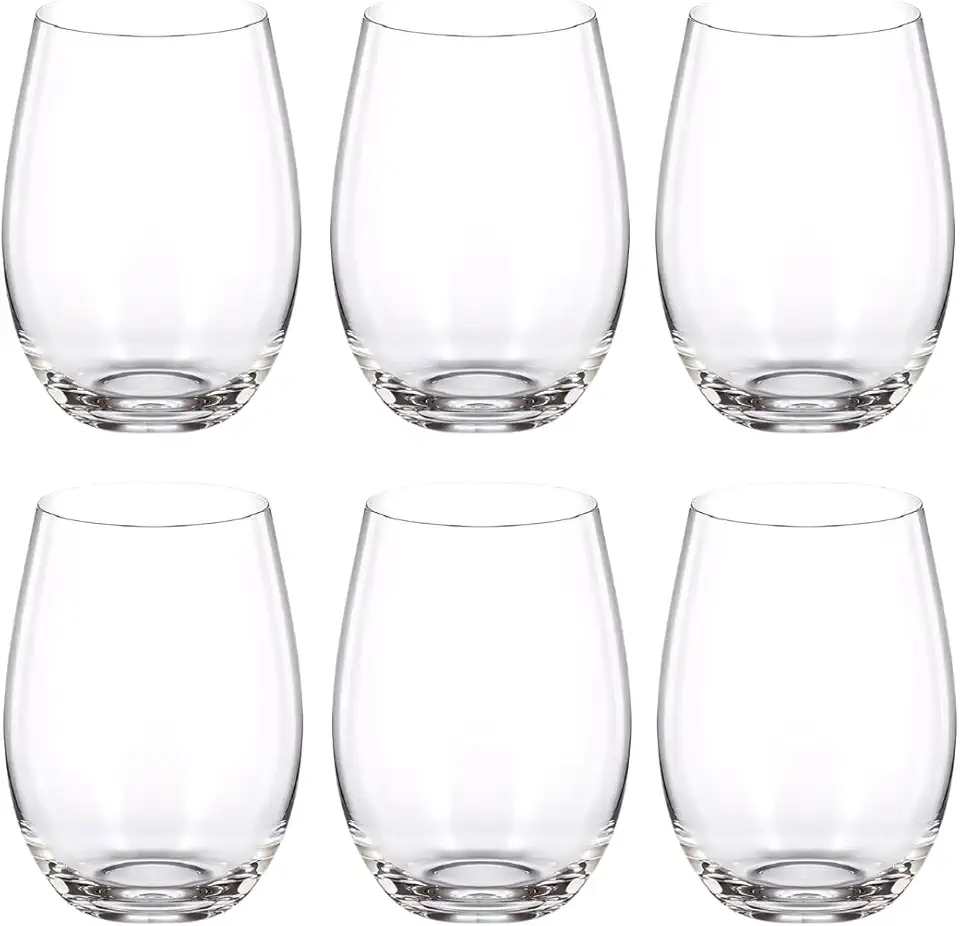 Jogo com 6 Copos de Vidro Balão 470ml Design Elegante e Resistente Ideal para Suco Água Refrigerante Drinks e Café Transparente para Cozinha Bar e Restaurante