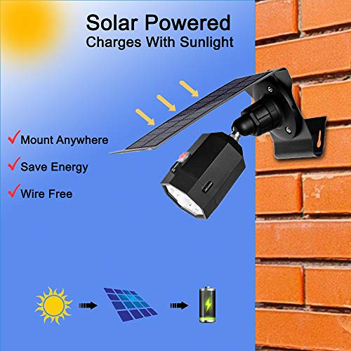 Fugetek Motion Sensor Outdoor Security Light and Dummy Camera, Solar Powered, Wireless, 3 Modes, IP65, Waterproof, Bright LEDs, Rechargeable, Yard, Garden, Driveway, Walkway, Black