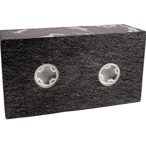 Ebony Cultured Marble Cremation Urn for Two - Black, Companion Sized for Human Ashes, Ground Burial, Funeral Home Memorial