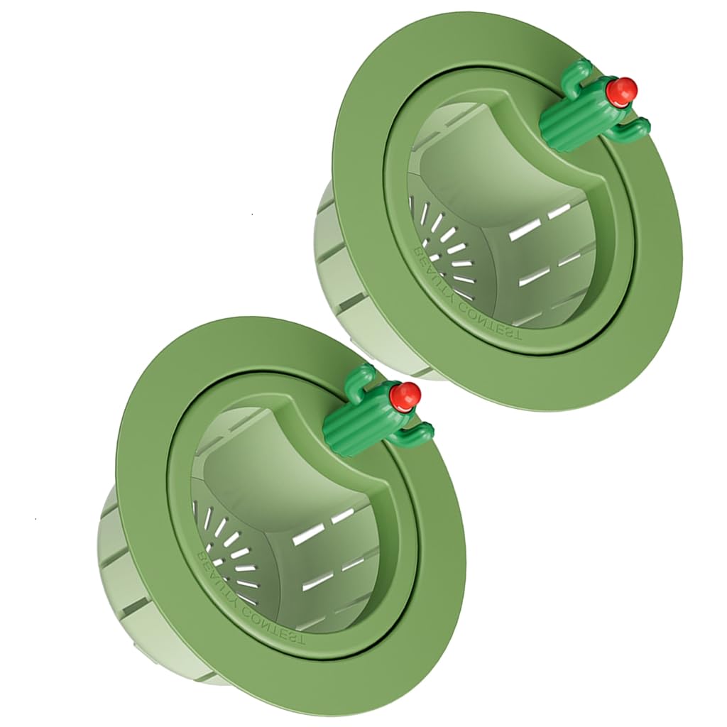 Elnwnnkc 2Pcs Cactus Shaped Kitchen Waste Strainer Press Release Draining Basket Food Waste Catcher Sink Filter Easy