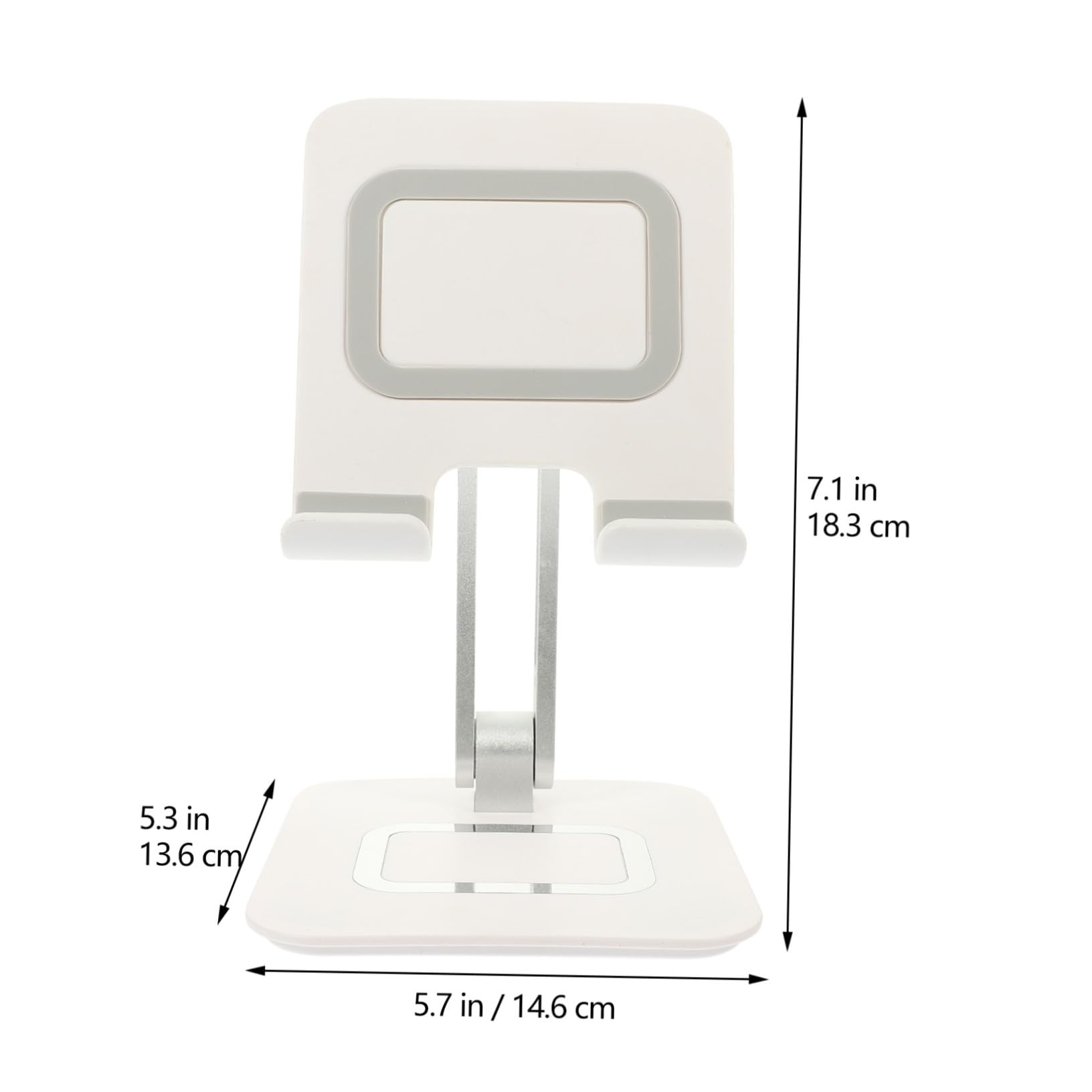 Supporto Telefono da Scrivania Pieghevole in Metallo Regolabile Stand per Tablet e Cellulare Antiscivolo con Base Stabile Portatile per Ufficio e Casa