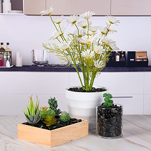 Hisredsun 1,8 kg Dekosteine Flusskiesel für Aquarium, Blumentopf, Landschaftsbau, Vasenfüller und Gartendekoration