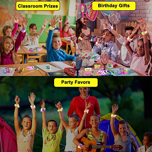 24 Pack Glow In The Dark Led Bracelets Halloween Party Supplies Favors Flashing Light Up Bracelet Glow Sticks Party Toys Neon Halloween Party Accessory Birthday Carnival Party Game Gifts #TOP4