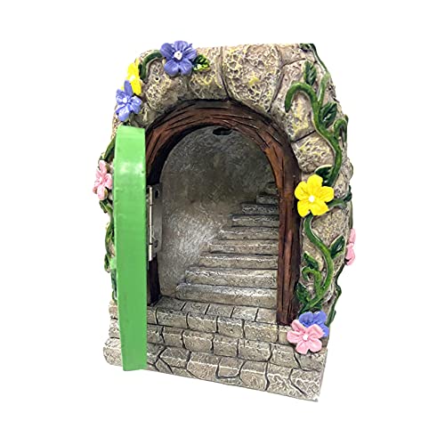 thorityau Puerta de árbol de hadas en miniatura, puerta de jardín de hadas, puerta de hadas,...