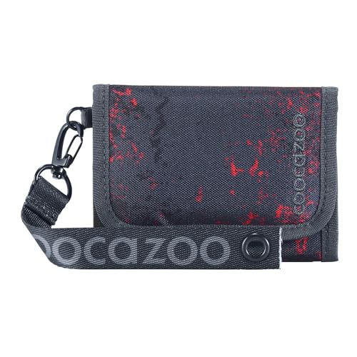 coocazoo Geldbörse „Broken Black”, schwarz-rot, Portemonnaie mit Sichtfenster innen & außen, Münzfach & Kartenfächern, Klettverschluss, ab der 3. Klasse