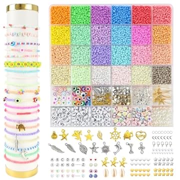 8300pcs Kit per Fare Braccialetti, Set di Perline per Bracciali Fai Da Te Creazione di Gioielli Ragazza e Collane con Lettere, Kit di Gioielli Creativi, Regali per Ragazze per Fare Braccialetti