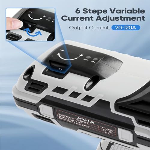 Portable Welding Machine Handheld 110 V, 3-in-1/Rust Removal/Cutting/Welding, Portable Arc Welder Gun, 6 Adjustable Current Settings for DIY, Repairs, Metal Fabrication, Automotive (Gray) - Thumbnail 5