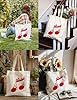 XIARON High-definition printed tote bags Abstract Fire Note Hot Music Club Tracks 340g/m² thick fabric Reusable M Carmine Red #3