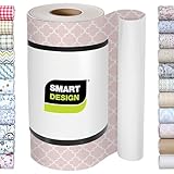 Smart Design Shelf Liner w/Bonded Grip - Wipes Clean - Cutable Material - Non Slip Design - for Shelves, Drawers, Flat Surfaces - Kitchen (12 Inch x 10 Feet) [Chantilly Blush]