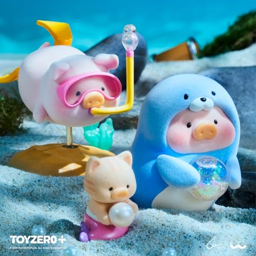 Image of TOYZERO + Lulu The Piggy Blind Box Figures - Ocean Series Blind Boxes Mystery Box Cute Animal Figures Collectibles Home Desk Decorations Holiday Birthday Gifts, Singel Box