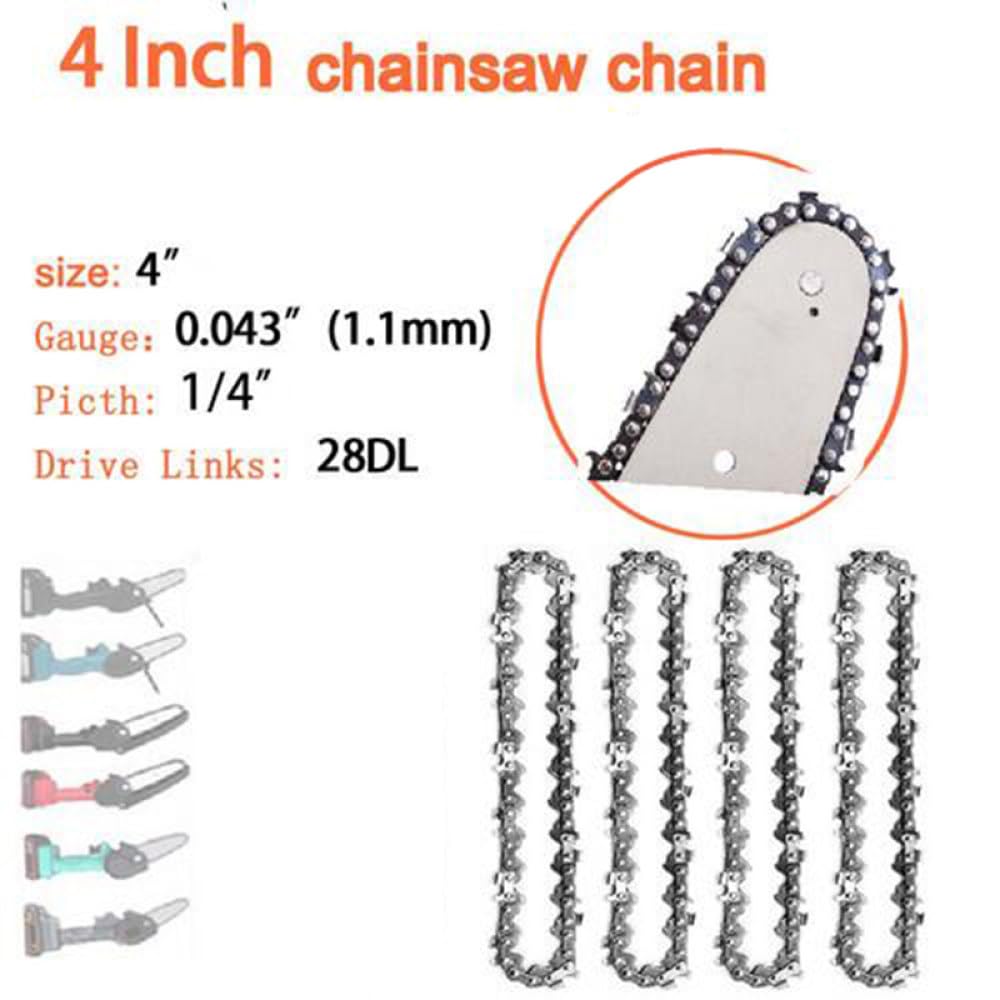 1 pz 4 6 8 pollici catene per motoseghe in acciaio catene per accessori per motoseghe elettriche catene di ricambio per motoseghe elettriche, 8 pollici
